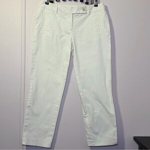 LOFT White Cotton Chino Pants, Cropped, Women’s size 8